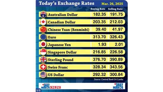 Today’s exchange rate - 26 March 2025
