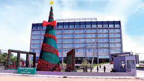 60-foot Christmas tree marks progress at Colombo Int’l Airport Hotel site