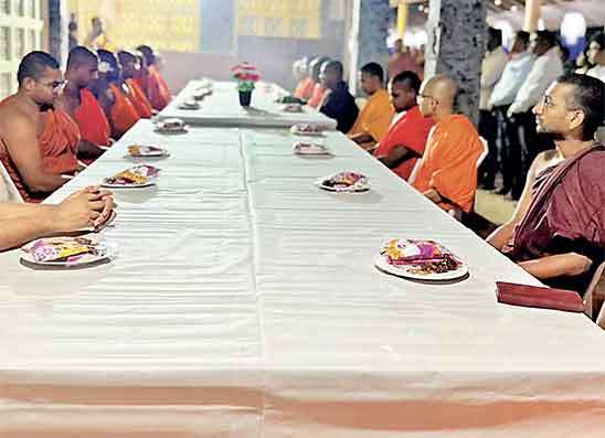 ‘Gilampasa’ offering at Sangharama built by D.R.Wijewardene