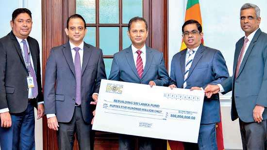 Bank of Ceylon contributes Rs.500mn to Rebuilding Sri Lanka Fund