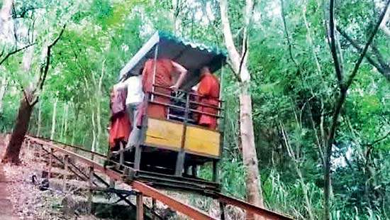 Trolley moving uphill breaks down