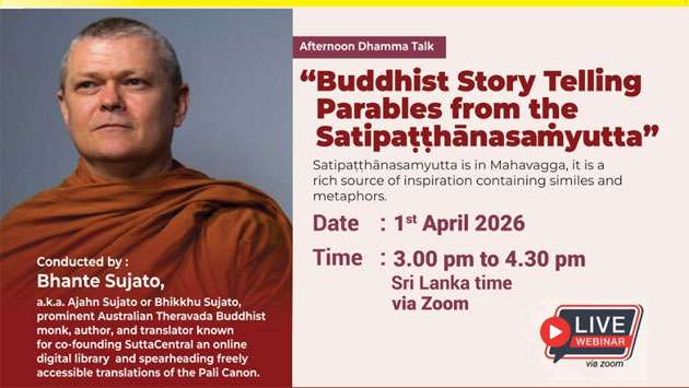 International Dhamma Programme webinar scheduled for Full Moon Poya Day