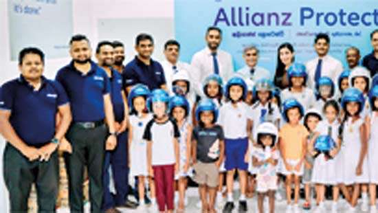 Allianz Lanka distributes child safety helmets under CSR initiative
