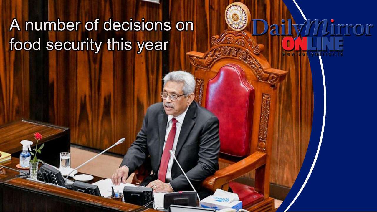 A number of decisions on food security this year