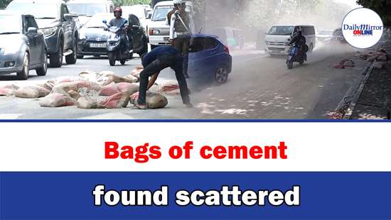 Bags of cement found scattered...