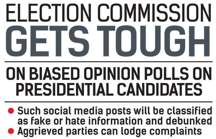 Election Commission gets tough on biased opinion polls on Presidential Candidates