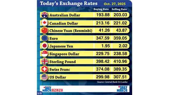 Today’s exchange rate - 27 October 2025