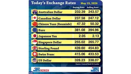 Today’s exchange rate - 19 May 2026