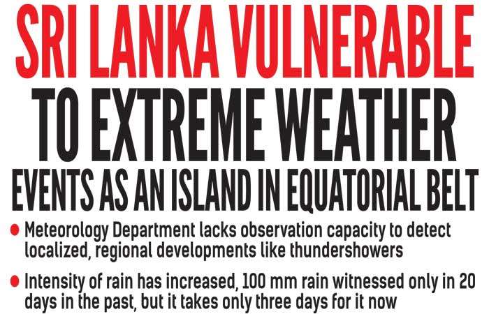 Sri Lanka vulnerable to extreme weather events as an island in equatorial belt