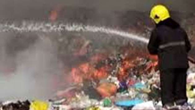Fire erupts at Kerawalapitiya garbage dump