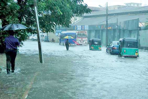 Wading through rainwater...