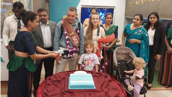 Sri Lanka welcomes one millionth tourist
