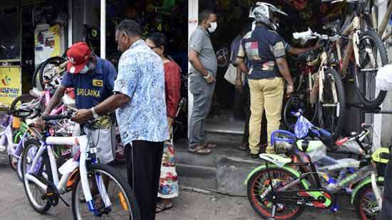 People rush to purchase push bicycles