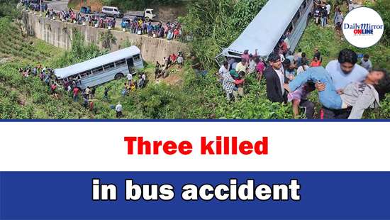 Three killed in bus accident