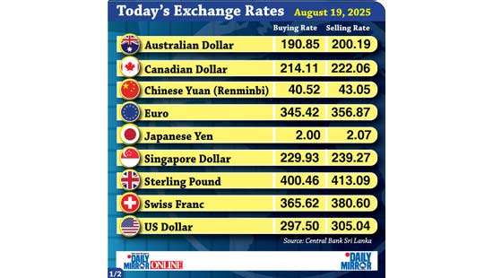 Today’s exchange rate - 19 August 2025