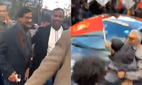 LTTE supporters protest during Tilvin Silva’s UK visit
