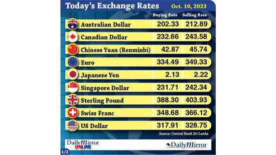 Today’s exchange rate- 10 October 2023