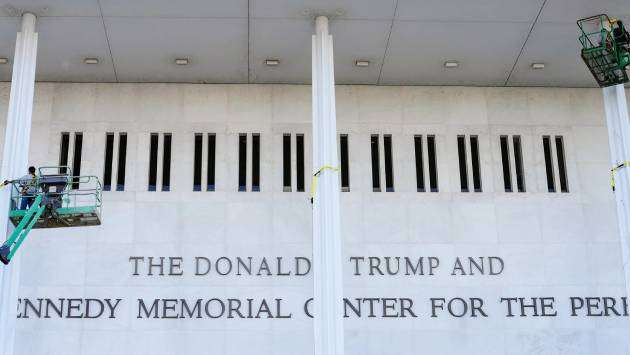 Trump’s name removed from Kennedy Center in predawn operation