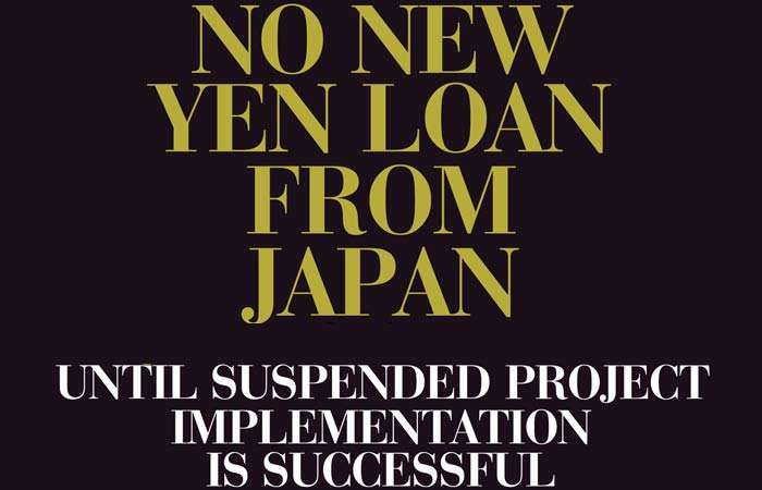 No new yen loan from Japan  until suspended project implementation is successful