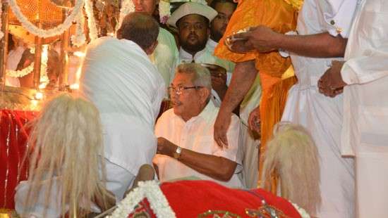 President places relics casket on tusker