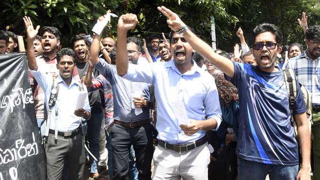 Medical graduates in protest...