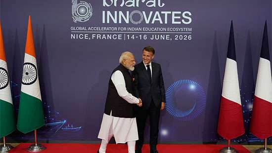 Macron and Modi meet in France for Indian tech showcase