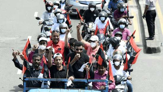 Health professionals in motorcade protest