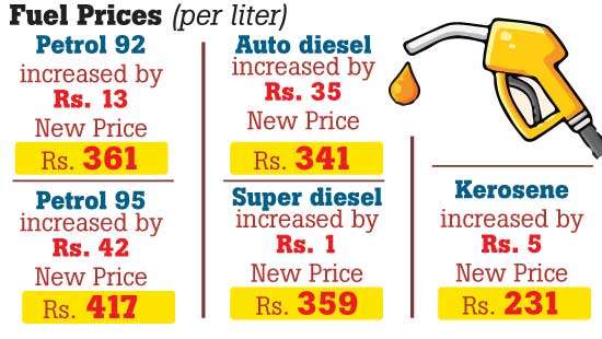 Fuel prices increased