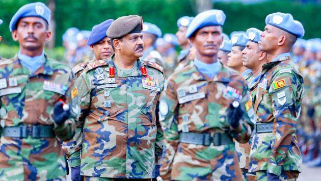 Army Commander reviews UN Peacekeeping contingent