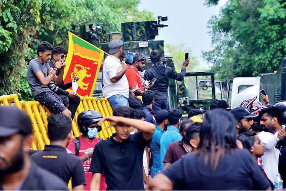 Protesters in action