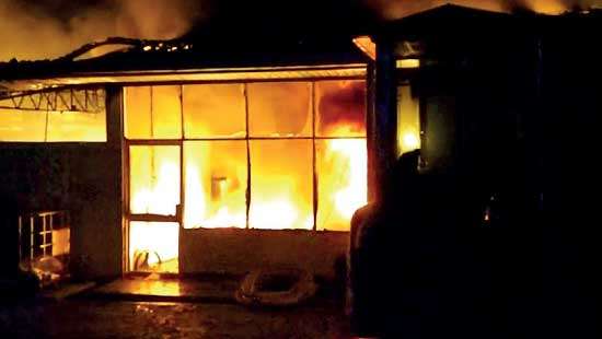 Fire destroys  two factories in Homagama