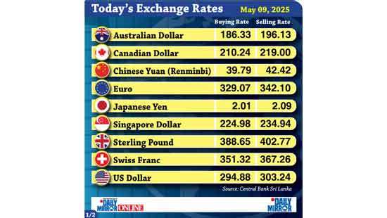 Today’s exchange rate - 09 May 2025