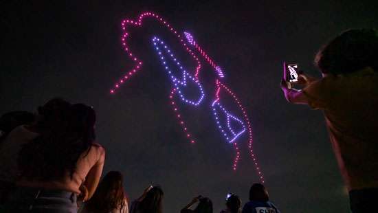 Drones light up Seoul sky with coronavirus messages