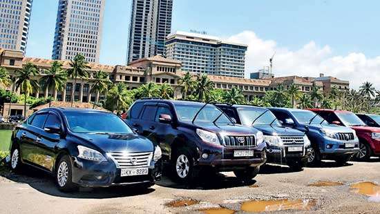 Over one hundred vehicles used by former ministry secretaries abandoned at Galle Face