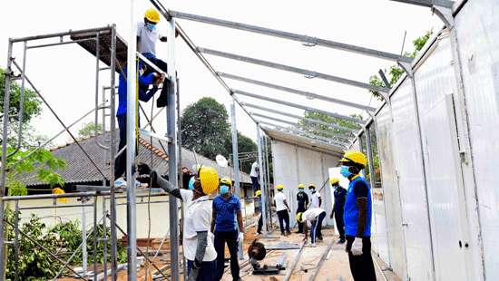 Isolation centre under construction at IDH