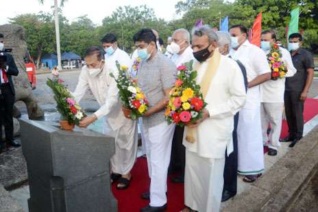 Floral tributes to the Father of the Nation