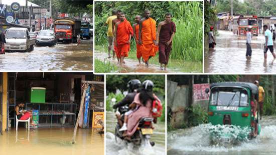 Minor floods in Malwana