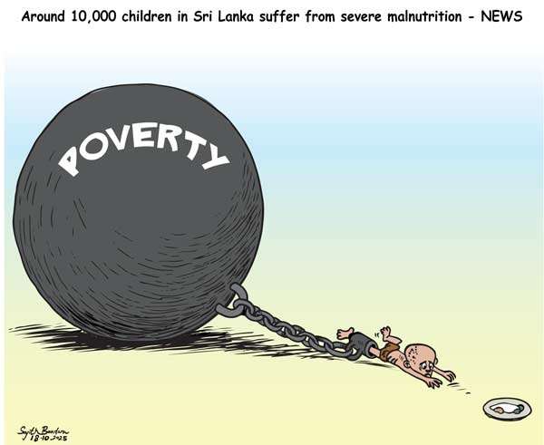 Cartoon of the Day 18-10-2025: The Weight of Hunger - Poverty’s Cruel Grip on Childhood