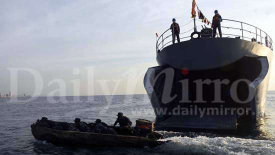 Naval exercise off Galle Face Green