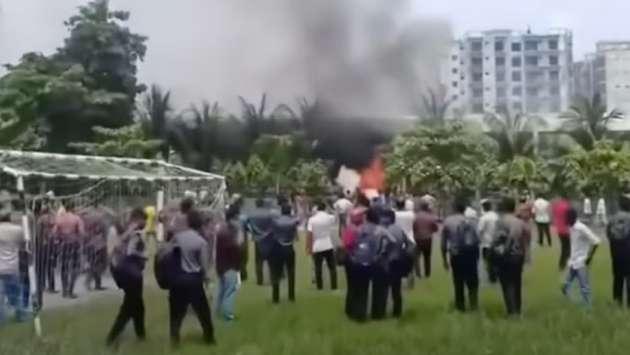 At least one dead after fighter jet crashes into Bangladesh college campus