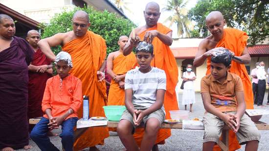 Novice Buddhist monks ordained