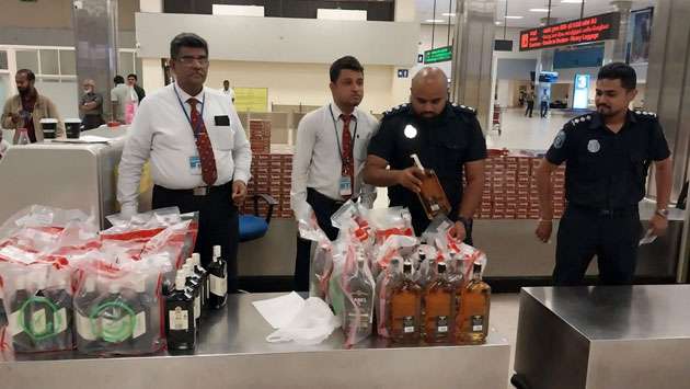 Rs. 20 million worth whisky, cigarettes seized at BIA
