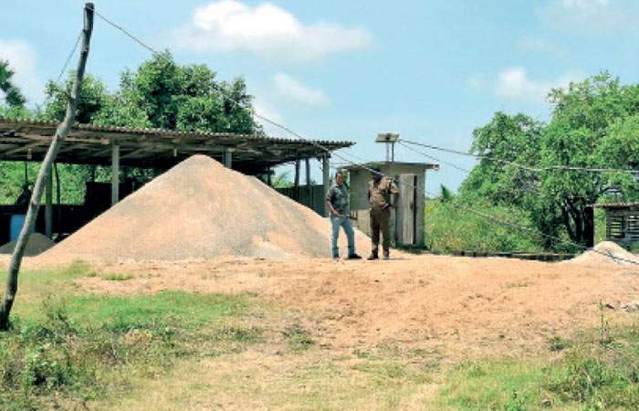 Stock of sand released by force