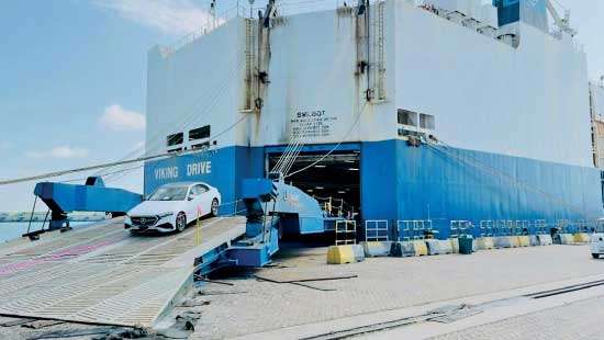 RORO vessel carrying used vehicles arrives at HIP post import restrictions removal