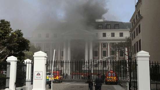 Major blaze rips through South Africa parliament building in Cape Town