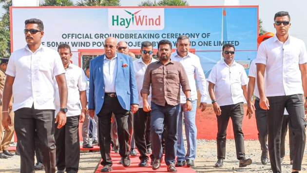 President launches 50MW wind power project in Mannar