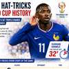 Dembele’s 32-minute Hat-Trick writes World Cup history