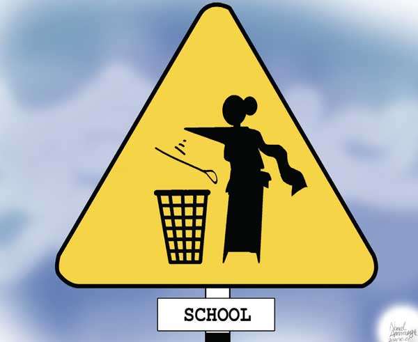 Cartoon of the Day 01-10-2025: Throwing the Cane Away - A New Symbol for Schools