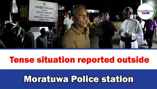 Tense situation reported outside Moratuwa Police station