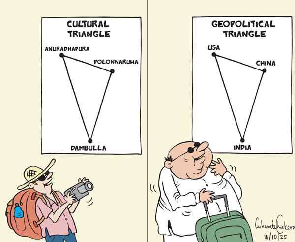 Cartoon of the Day 16-10-2025: Sri Lanka’s Two Triangles - From Heritage to High Stakes Diplomacy